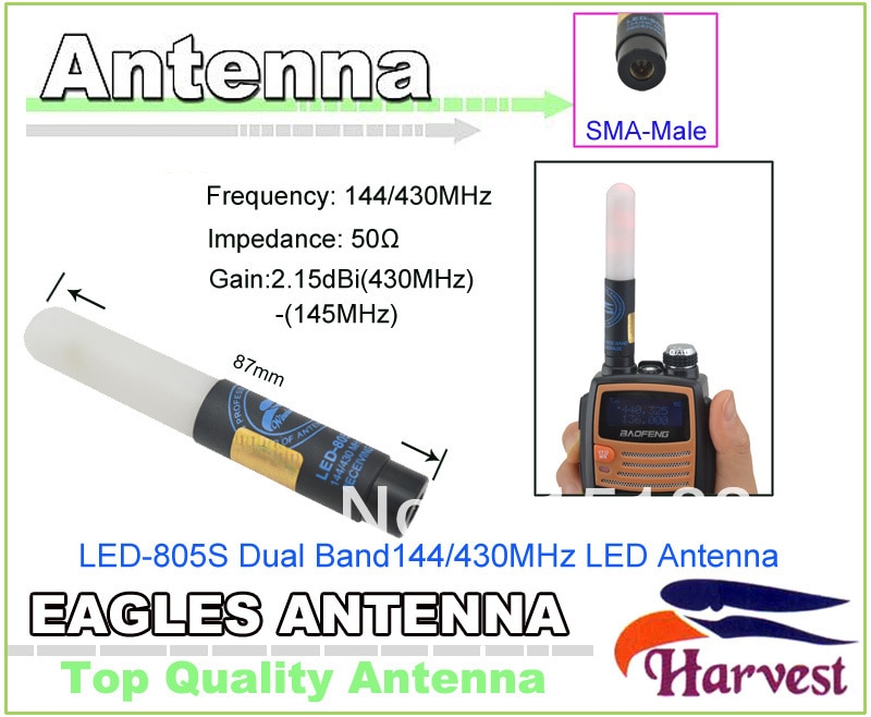 Uv5r   led ׳ sma- Ŀ  Ȯ LED-805S   144/430 mhz baofeng UV-5R    led ׳
